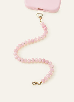 front Natural Stone Bag Strap Charm Beads Embellished Phone Chain