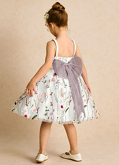 Azazie Peppa Flower Girl Dresses Ivory Dusk A-Line Sweetheart Neckline Tulle Dress image5