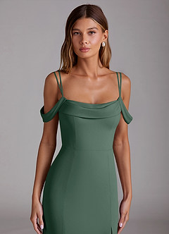 Azazie Callan Bridesmaid Dresses Sea Moss Mermaid Pleated Chiffon Convertible Dress image4