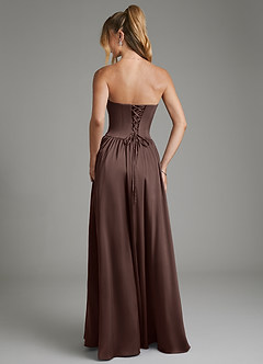 Azazie Arden Bridesmaid Dresses Ganache A-Line Corset Stretch Satin Dress image2