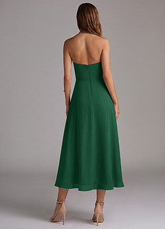 Azazie Wren Bridesmaid Dresses Dark Green A-Line Strapless Chiffon Dress image2
