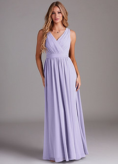 Azazie Kingsley Bridesmaid Dresses Lilac A-Line Lace Chiffon Dress image1