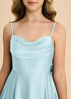 Azazie Bear Junior Cloud Blue A-Line Sweetheart Neckline Stretch Satin Dress image8