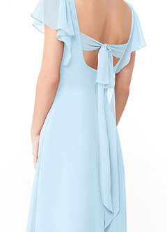Azazie Syenna Bridesmaid Dresses Sky Blue A-Line Ruched Chiffon Dress image3