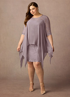 Azazie Flo Mother of the Bride Dresses Dusk A-Line Lace Chiffon Dress image5