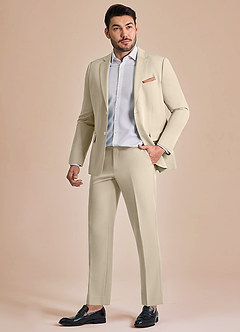 front James Tan Structured Stretch Suit