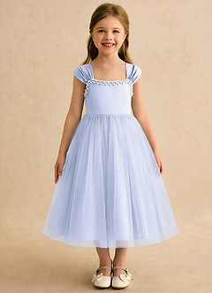 Azazie Yosemite Flower Girl Klänningar Klänning Balklänning i Tyll Hjärtformad urringning image3