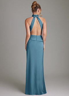Azazie Gracelynn Bridesmaid Dresses Bermuda Sheath Pleated Stretch Satin Dress image8
