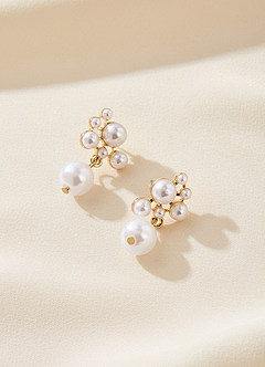Pearl Cluster Drop Earrings