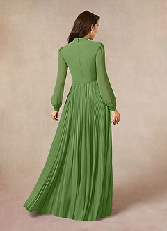 Azazie Adellah Kleider für die Brautmutter A-Linie Plissee Chiffon Kleid Basilikum image3