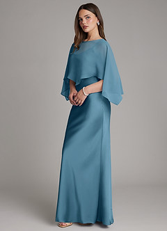 Azazie Ambra Bridesmaid Dresses Bermuda Mermaid Pleated Stretch Satin Dress image6