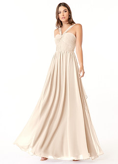 Azazie Dionne Final Sale White Alabaster A-Line Corset Chiffon Dress image4