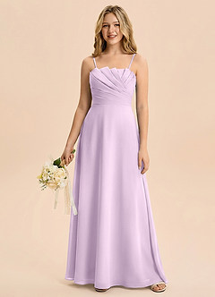 Azazie Rory Junior Frosted Lilac A-Line Pleated Chiffon Dress image5