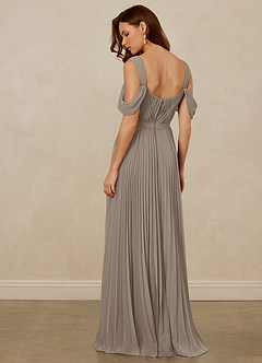 Christian Siriano Bridal for Azazie 1013 Bridesmaid Dresses Taupe A-Line Off the Shoulder Chiffon Dress image4