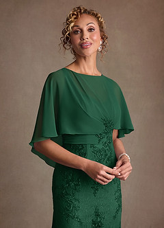 Azazie Amrita Mother of the Bride Dresses Dark Green Mermaid Lace Chiffon Dress image5