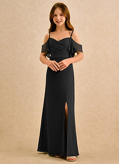 Azazie Pippy Girls Formal Sukienki dla dziewczynek sypiących kwiaty Linia A Dekolt w kształcie serca Szyfon Długość podłogi Sukienka image4