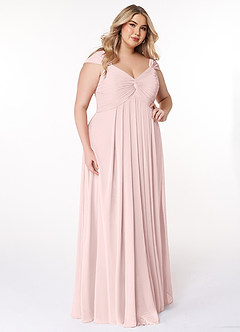 Azazie Kaitlynn Brautjungfernkleider Wandelbar Empire Gerafft Chiffon Kleid Zartrosa image12