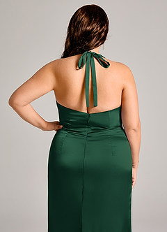 Azazie Valerie Suknie dla druhen Syrena Pofałdowany Satyna elastyczna Do ziemi Sukienka image8