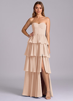 Azazie Faye Bridesmaid Dresses English Rose A-Line Sweetheart Neckline Chiffon Dress image1