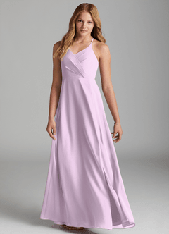 Azazie Davis Junior Jurk van Chiffon met A-Lijn Frosted Lila image1