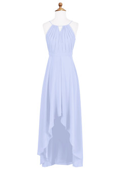 Azazie Oaklynn Junior Robe Trapèze en Mousseline de soie Plissée Lavande image6