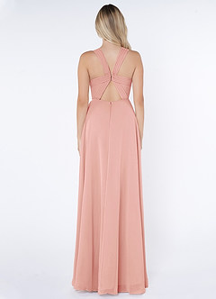 Azazie Jane Final Sale Matcha A-Line V-Neck Pleated Chiffon Dress image2