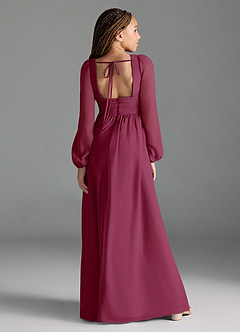 Azazie Norah Junior Mulberry A-Line Pleated Chiffon Dress image5