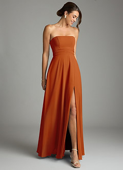 Azazie Tamira Suknie dla druhen Linia A Pofałdowany Szyfon Do ziemi Sukienka image2