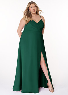 Azazie Everleigh Bridesmaid Dresses Emerald A-Line Sweetheart Pleated Chiffon Dress image8