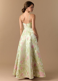 Raquel Blush Floral Green Maxi Dress image2