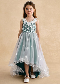 Azazie Celia Flower Girl Klänningar Klänning A-Line i Tyll Spets image7
