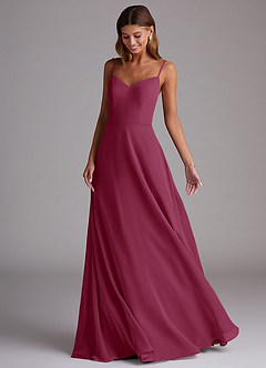 Azazie Marley Bridesmaid Dresses Mulberry A-Line Off the Shoulder Chiffon Convertible Dress image5