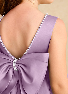 Azazie Jani Flower Girl Dresses Wisteria A-Line Bow Tulle Dress image6
