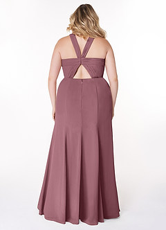 Azazie Rue Abiti da Damigella Abito A-Line in Chiffon con Scollo Halter Ametista image8