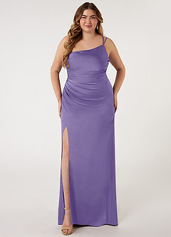 Azazie Eren Vestidos de madrinha de casamento Vestido Taiti de Cetim elástico de sereia com Ombro Único image6