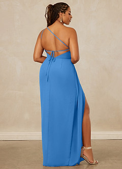 Christian Siriano Bridal for Azazie 1003 Bridesmaid Dresses Blue Jay Sheath One Shoulder Chiffon Dress image9