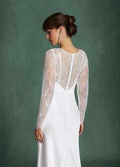 Azazie Indiah Wedding Dresses Diamond White Mermaid Stretch Satin Dress image7