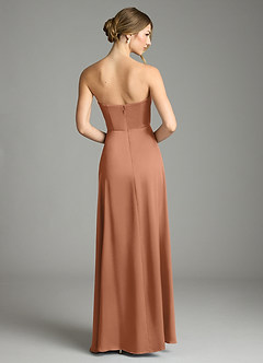 Azazie Wren Bridesmaid Dresses Bronzer A-Line Strapless Stretch Satin Convertible Dress image7