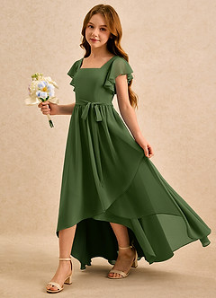 Azazie Milly Girls Formal Flower Girl Klänningar Klä A-Line i Chiffong Plisserad image6