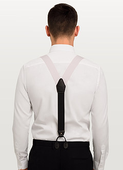 front Smoking-Hosenträger aus mattem Satin mit Knopfleiste
