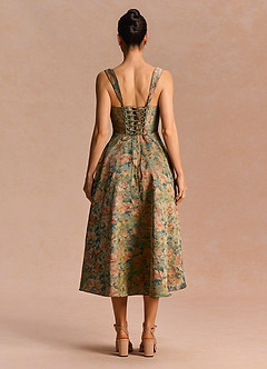 Azaria Vintage Teal Midi Dress image2