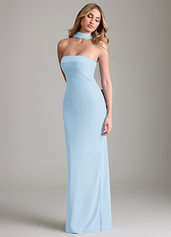 Azazie Lusinda Bridesmaid Dresses Sky Blue Mermaid Off the Shoulder Chiffon Convertible Dress image7