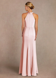 Azazie Tyra Mother of the Bride Dresses Blushing Pink Mermaid Lace Stretch Satin Dress image3