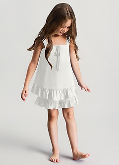 front Ensemble pyjama fille : haut à volants en satin et short