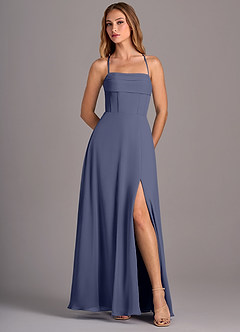 Azazie Carolyn Bridesmaid Dresses Stormy A-Line Pleated Chiffon Dress image5