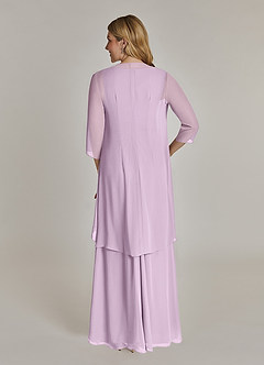Azazie Manuella Mother of the Bride Dresses Frosted Lilac A-Line V-Neck Pleated Chiffon Dress image2