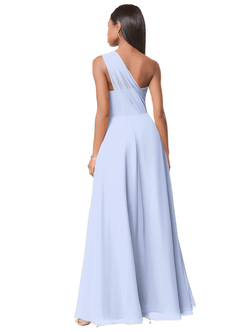 Azazie Ashley Bridesmaid Dresses Ice A-Line Ruched Chiffon Dress image5