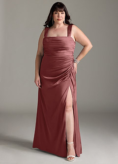 Azazie Jesaphine Bridesmaid Dresses Amethyst Sheath Bow Stretch Satin Dress image8