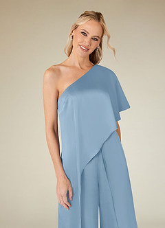 Azazie Hagretta Moeder van de bruid jurken Broekpak Jurk van Stretch Satijn Poederblauw image5