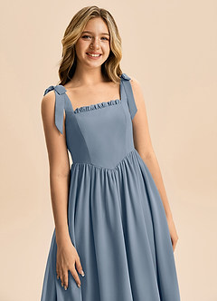 Azazie Delia Junior Abito A-Line in Chiffon Fiocco Crepuscolo image2